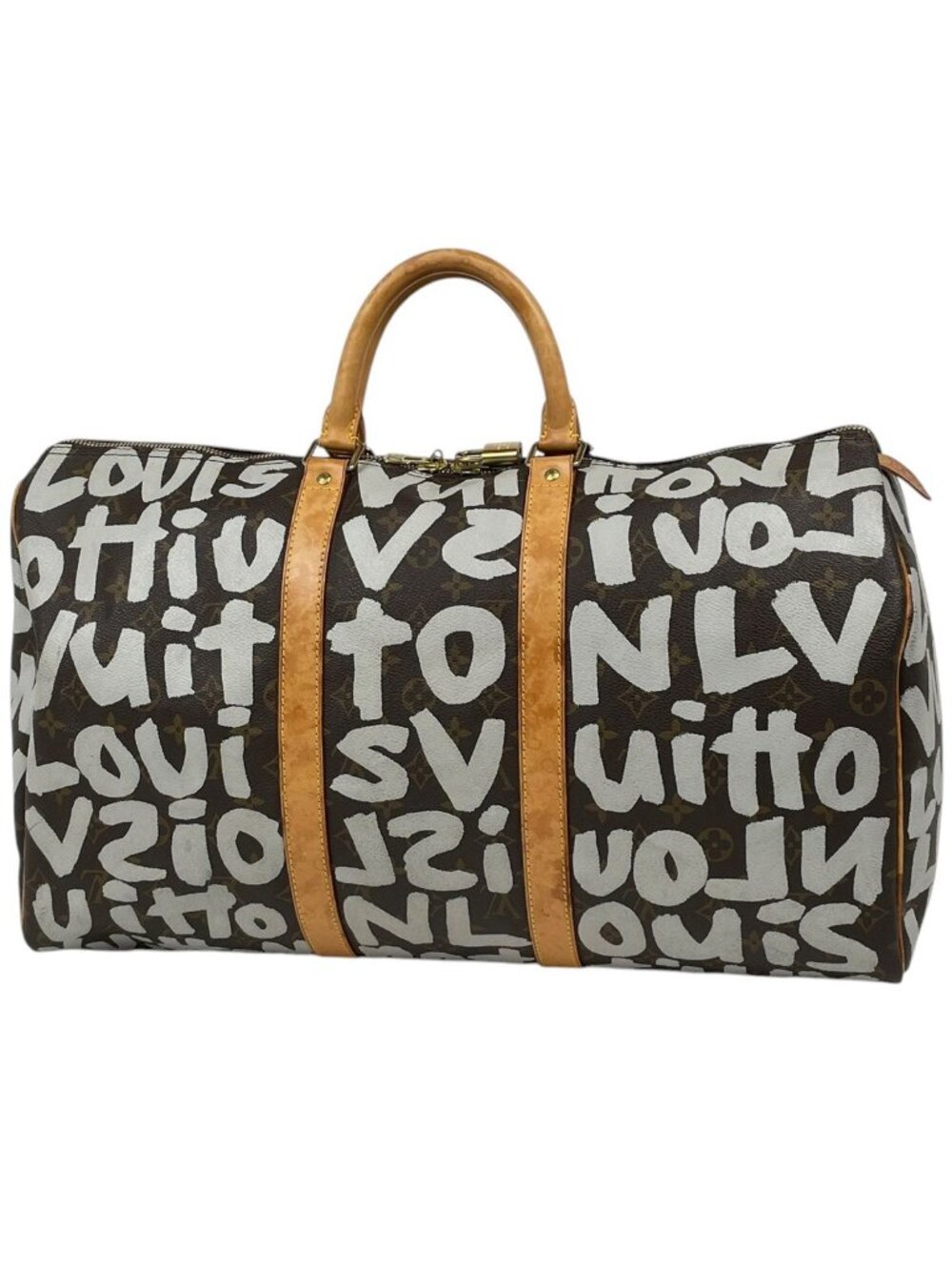 Louis Vuitton Keepall 50 Boston Bag Monogram Graffiti Argent
